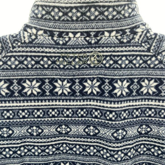 Peter Millar Warmth Blue White Snowflake 1/4 Zip L - Picture 4 of 7